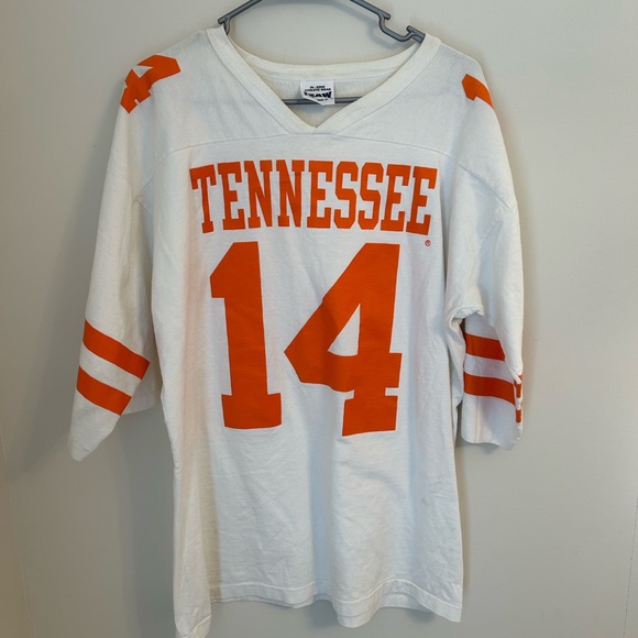Vintage University Of Tennessee XL White Football Jersey #14 In Zone Athletic - Picture 1 of 6